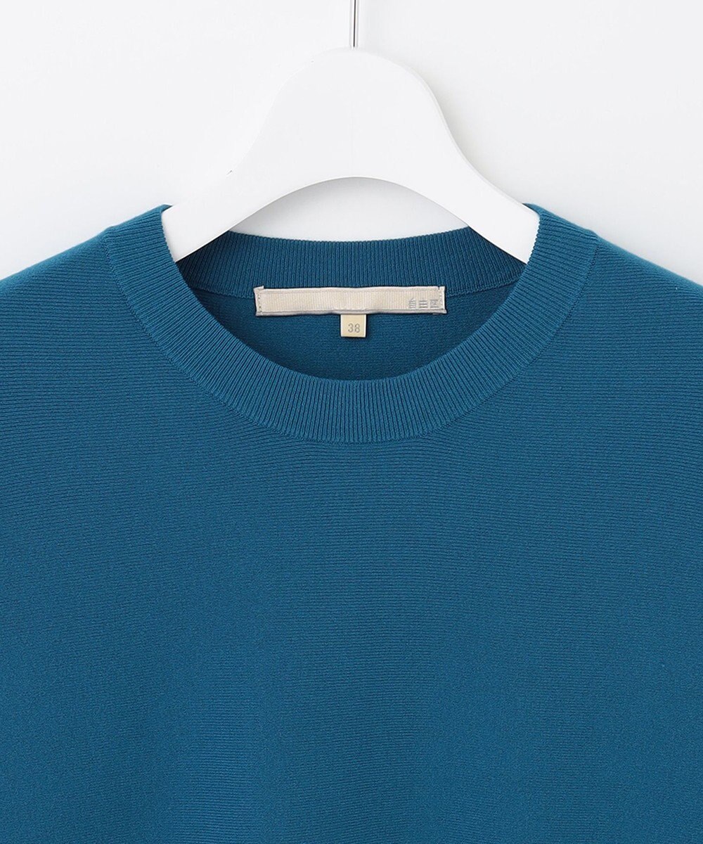 自由区 【洗える】レーヨンポリエステルスムース チュニック丈ニット 