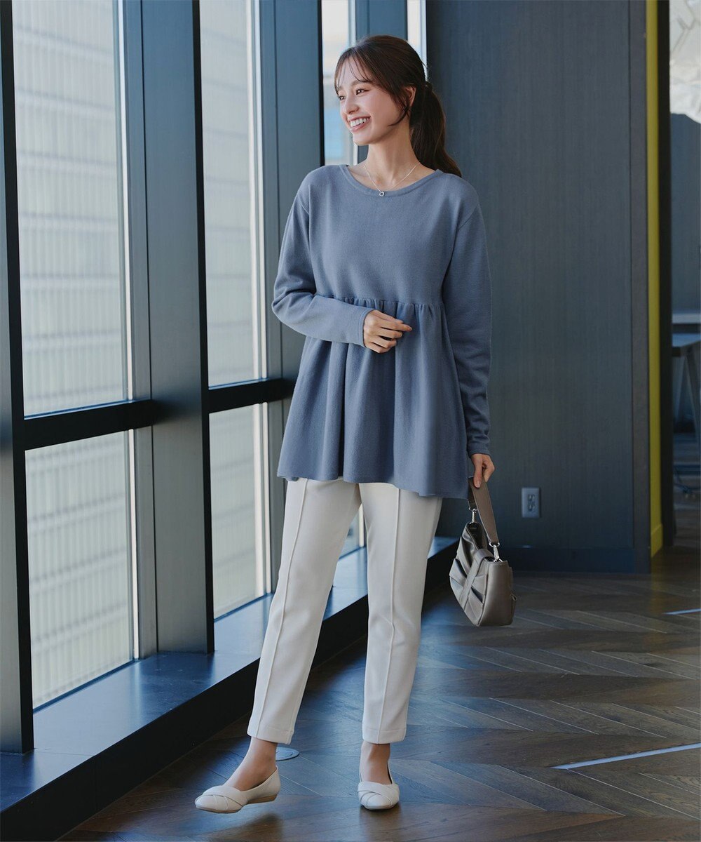 Tiaclasse 【洗える】ギャザーフレアニットチュニック 