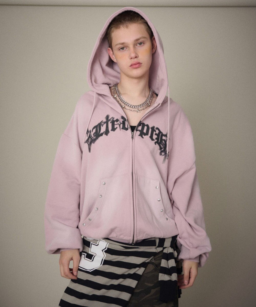 WEGO 【ユニセックス着用ITEM】グラフィックZIPパーカー 