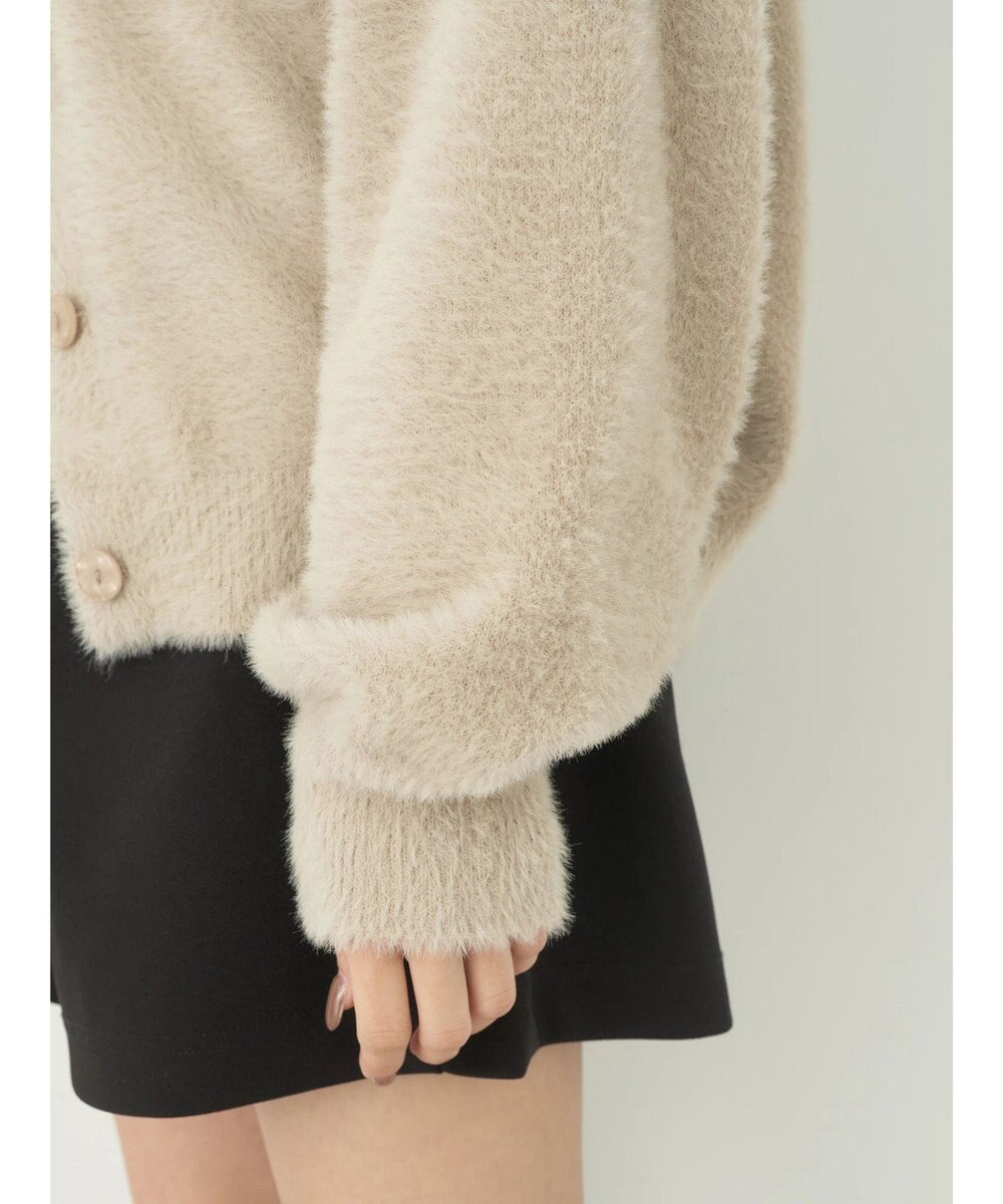 earth music&ecology ミニシャギーＶネックカーディガン 