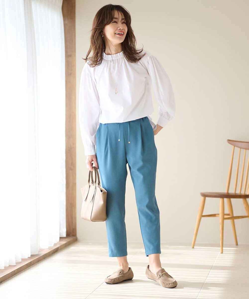 ANY 【UVケア/接触冷感/ウエストゴム】イージケア美脚パンツ テーパード 