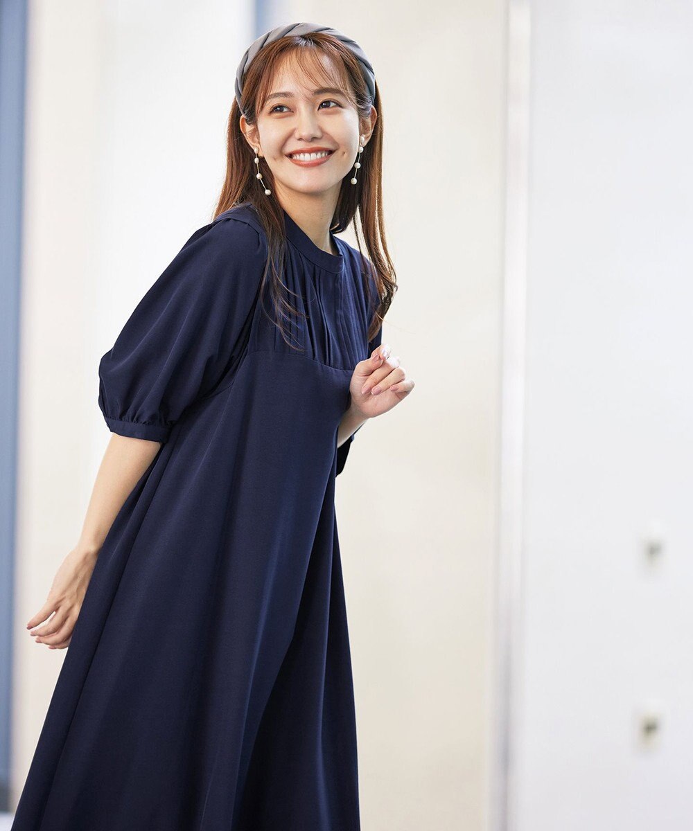 Tiaclasse 【洗える】ボリュームパフスリーブAラインワンピース 