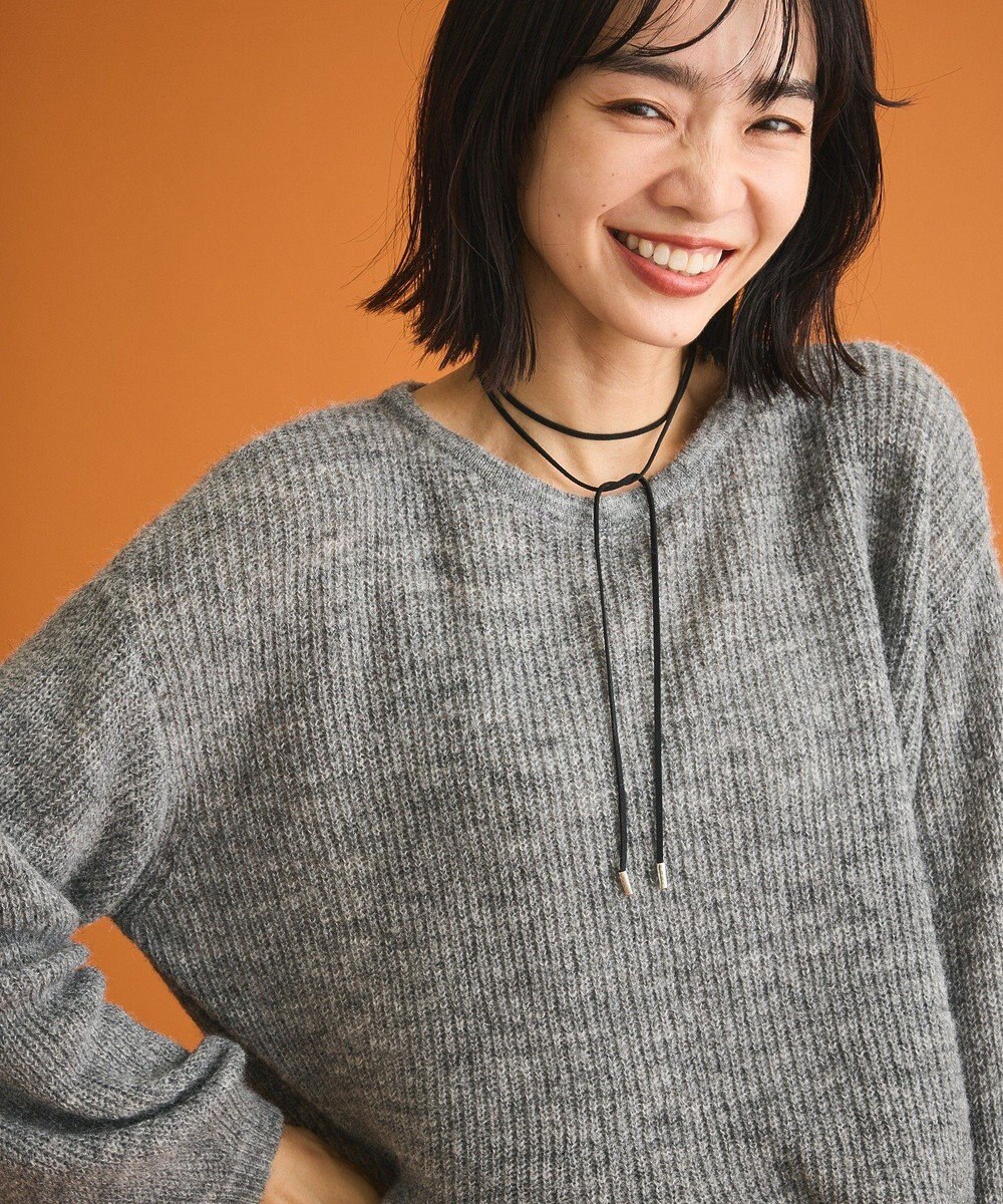 Green Parks シアーゆったりニットプルオーバー 