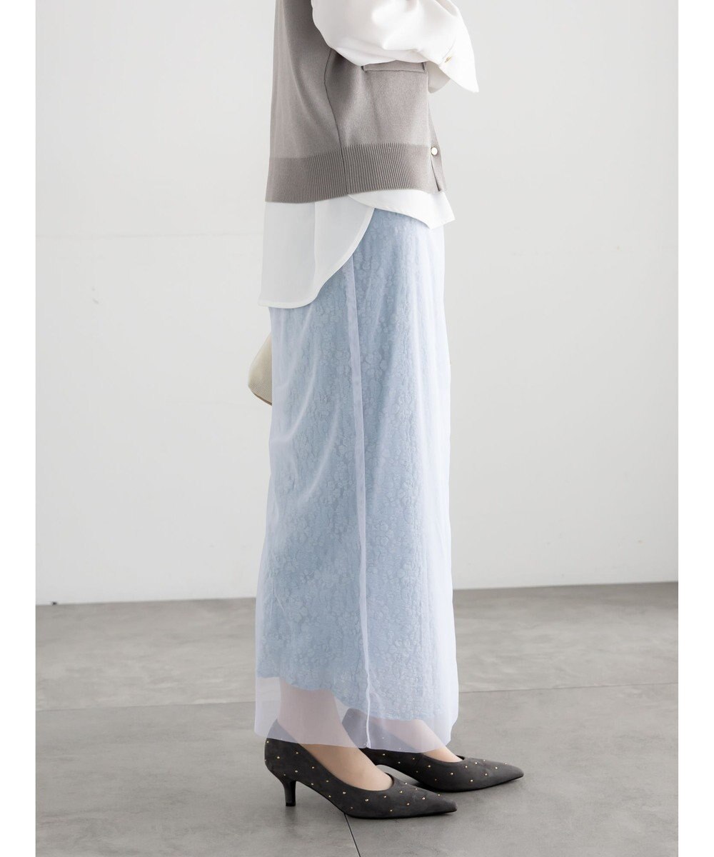 Te chichi レース×チュールレイヤードスカート 