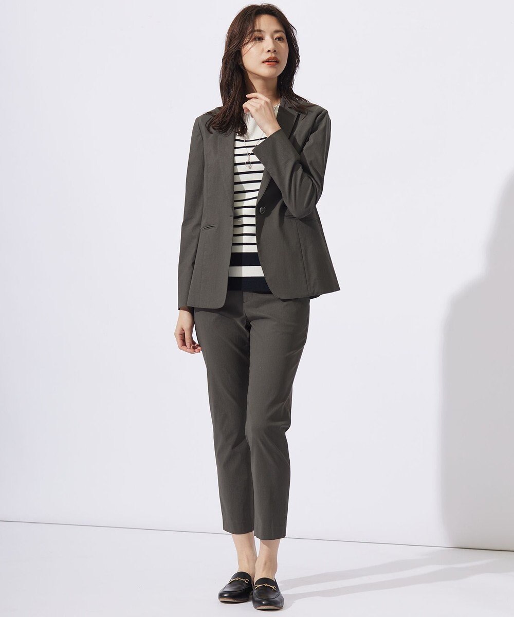 J.PRESS LADIES 【WEB限定カラーあり・洗える】セルロースリネンストレッチ テーパード パンツ 