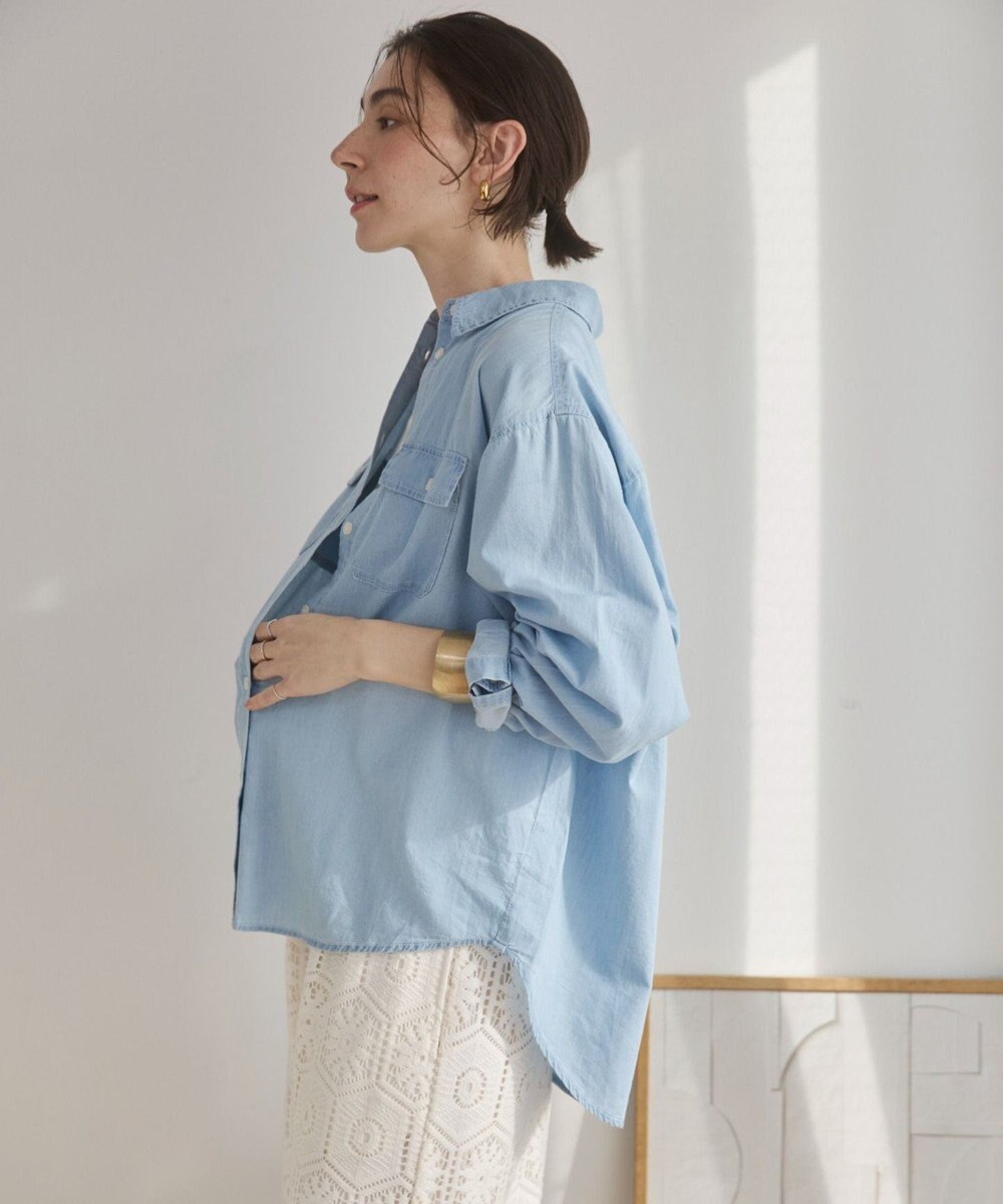 WEGO 【ANGIE VINTAGE】シアーデニムレギュラーカラーシャツ 