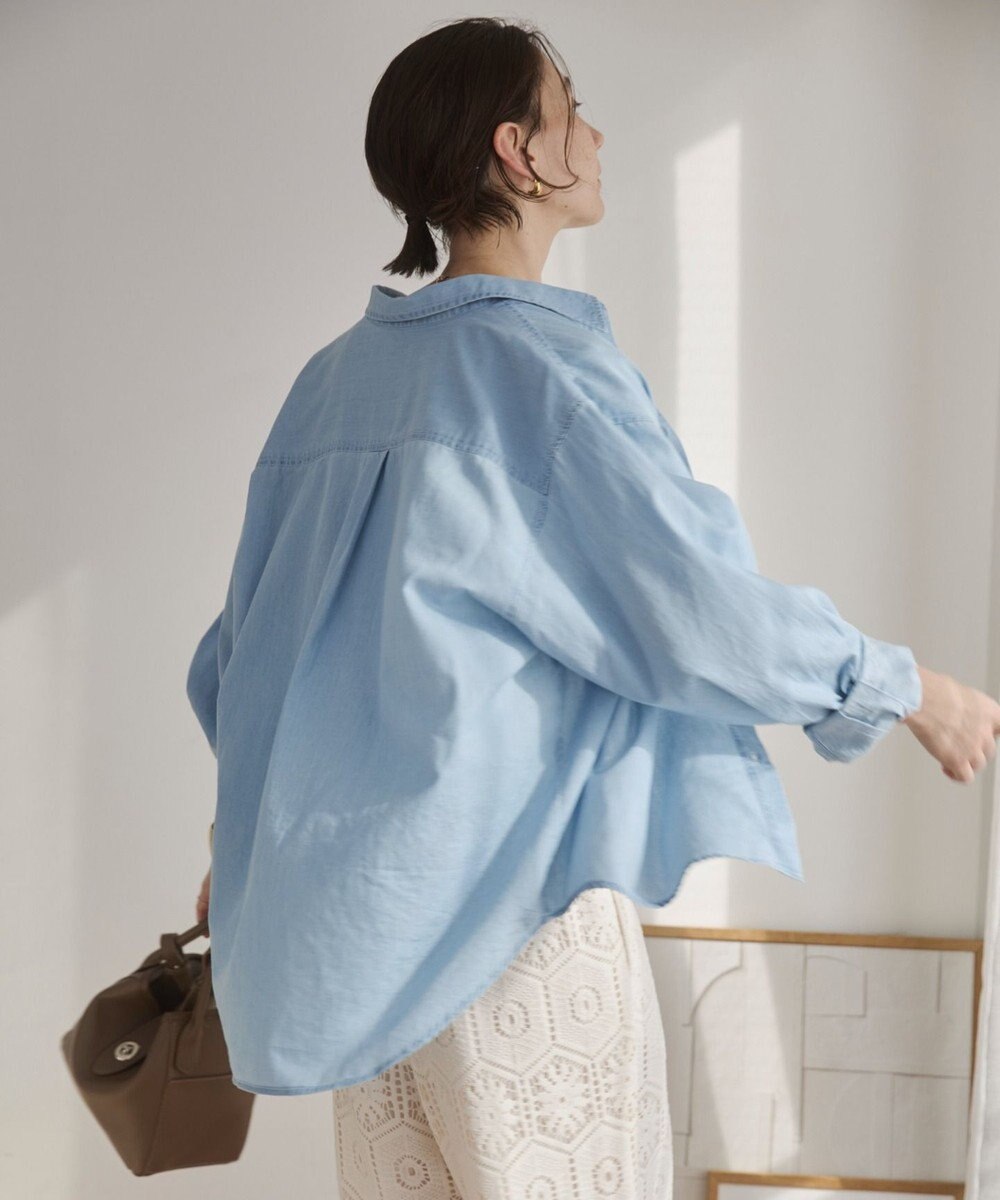 WEGO 【ANGIE VINTAGE】シアーデニムレギュラーカラーシャツ 