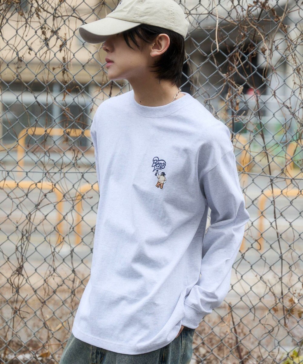 WEGO 【ユニセックス着用ITEM/MLサイズ展開】別注BENDAVISハートワンポイント刺繍T（LS） 