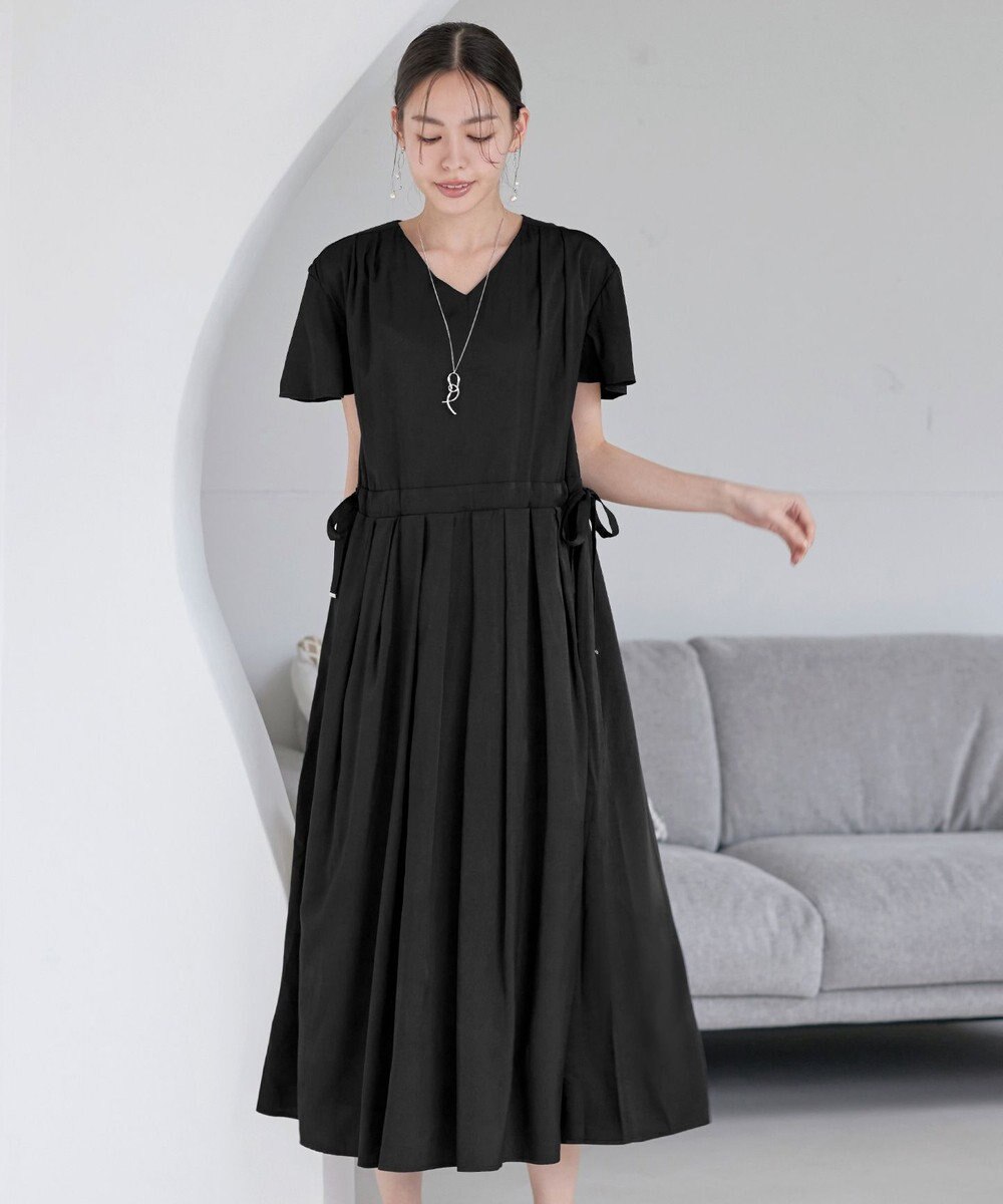 Tiaclasse 【洗える】サイドリボンドロストワンピース 
