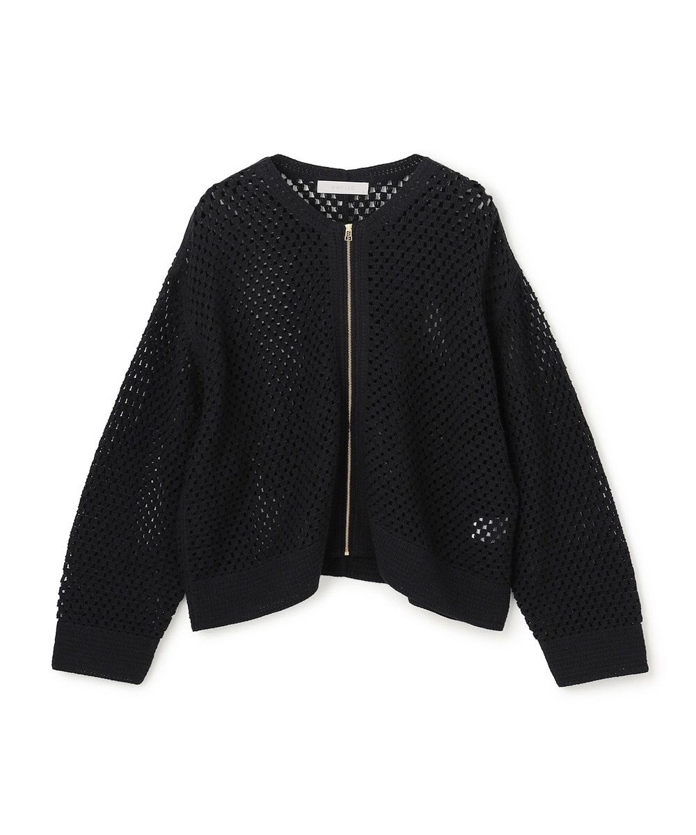 UNFILO クロシェレースニット ZIPカーディガン 