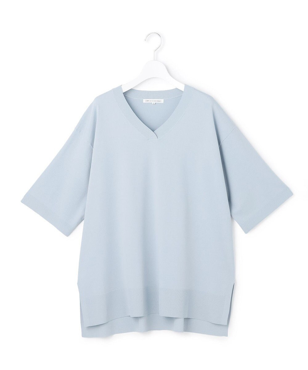 23区 L 【先行予約/WEB&一部店舗限定カラーあり/Lサイズ限定】レーヨンポリエステルストレッチ Vネック ニット 