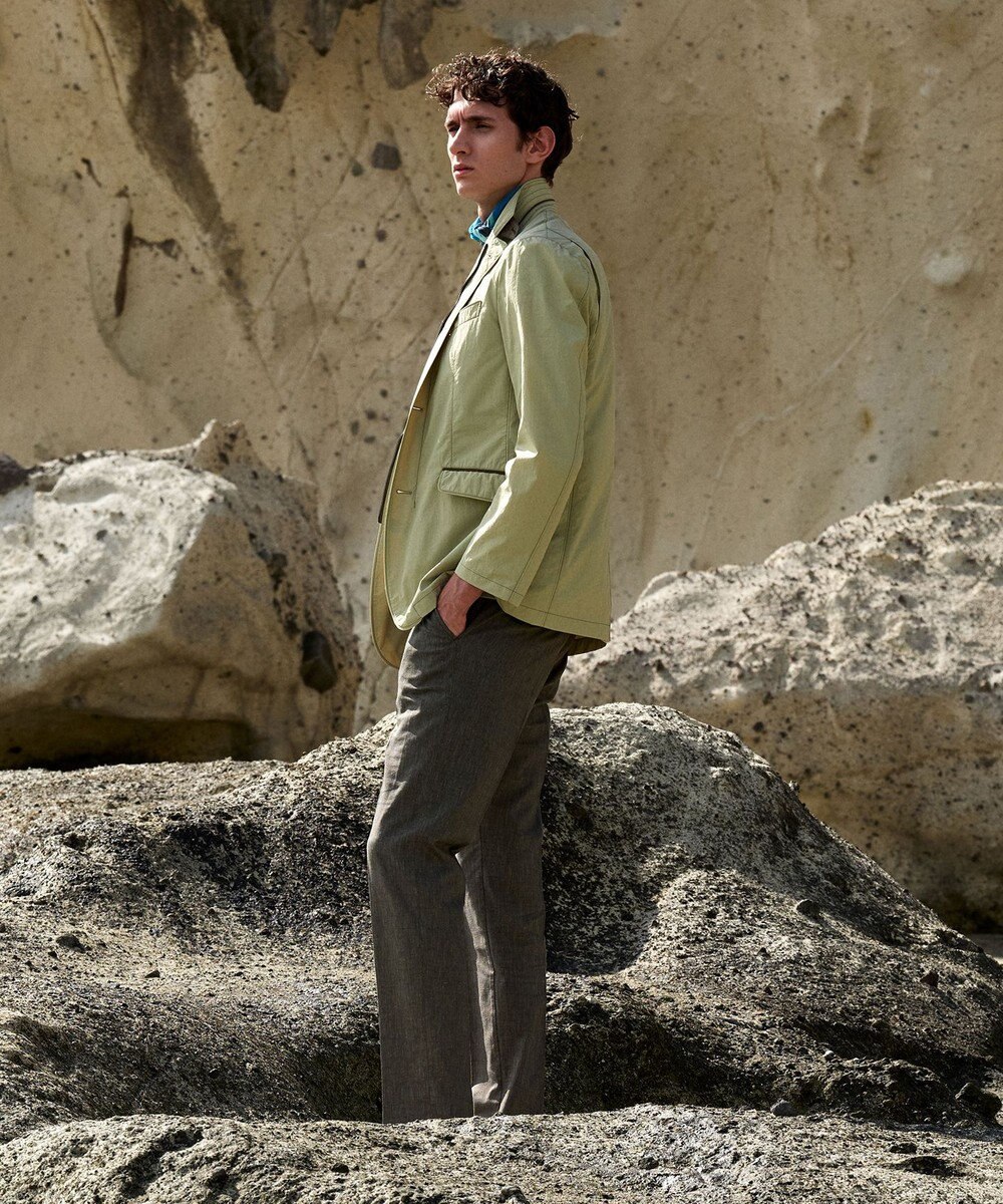 JOSEPH ABBOUD 【ウエストも伸びる！/ストレッチ】ミックスリネンシャンブレーパンツ 