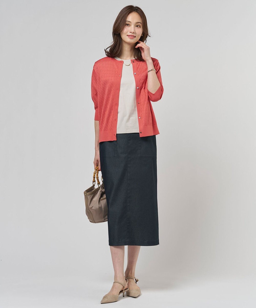 J.PRESS LADIES L 【WEB限定カラーあり】TCシャンブレーサテンST ナロー スカート 