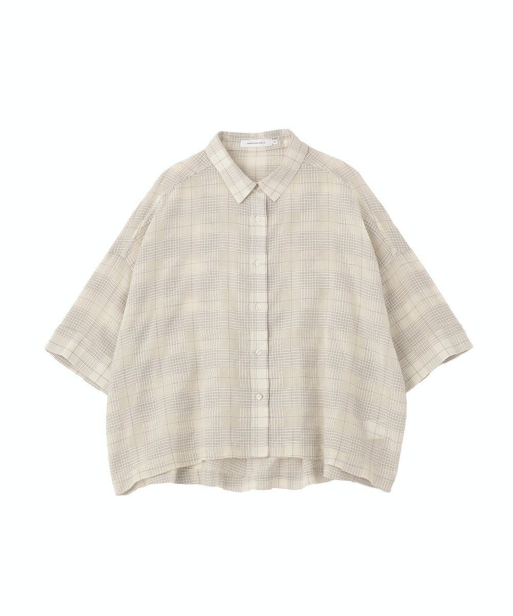 AMERICAN HOLIC シアーチェックショート丈シャツ 