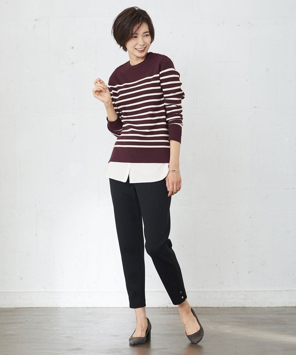 J.PRESS LADIES 【洗える】ミラノリブバスクボーダー ニット 