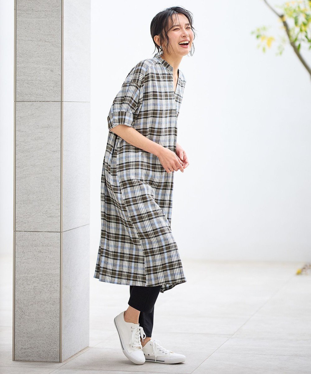 ANY L フレンチリネンシャツワンピース 