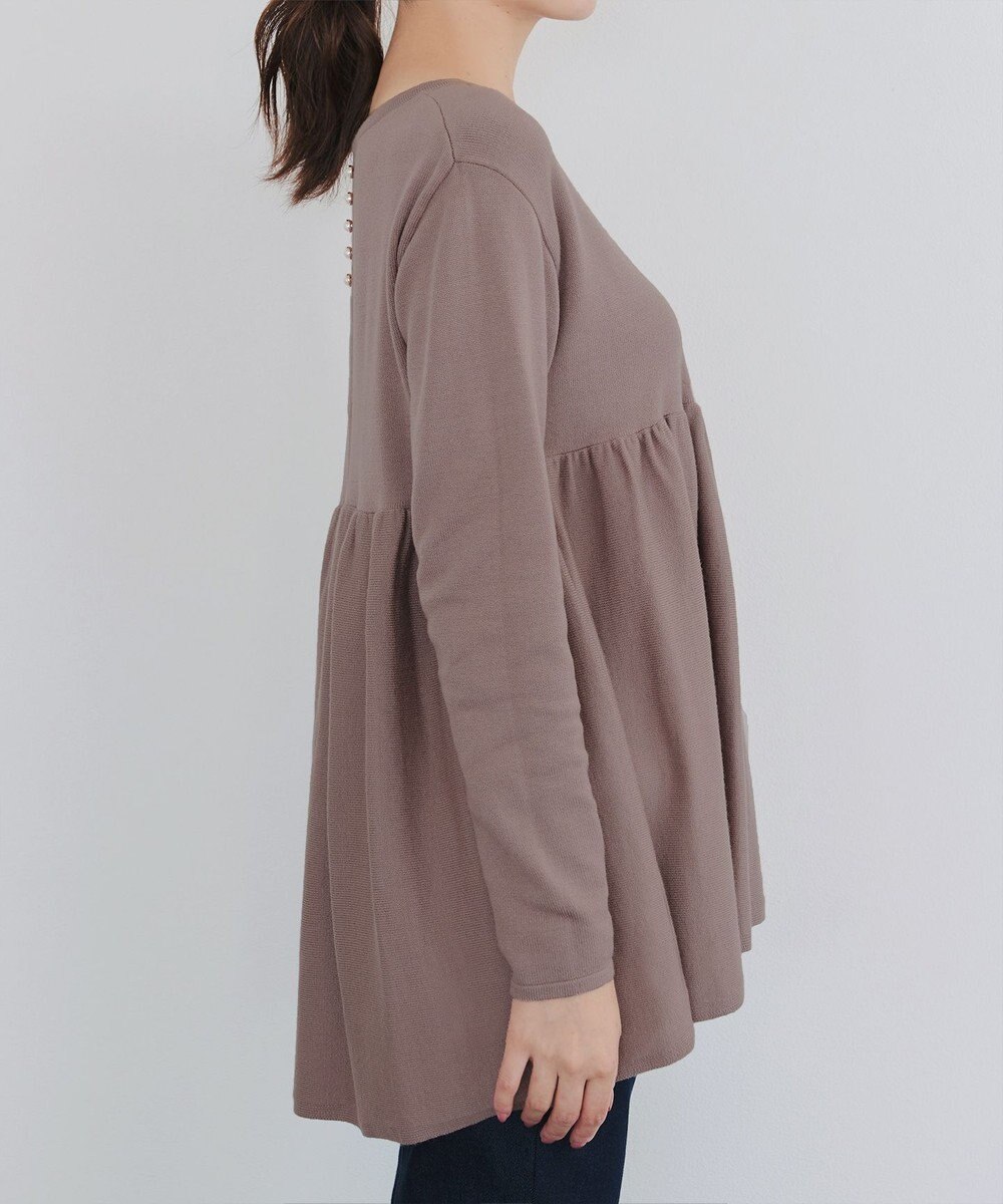 Tiaclasse 【洗える】ギャザーフレアニットチュニック 