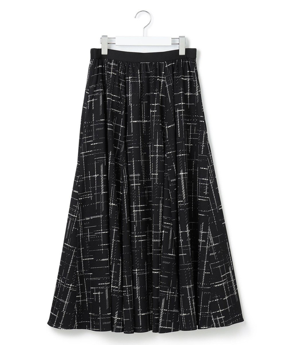 23区 【洗える】モノクロトーンプリント スカート 