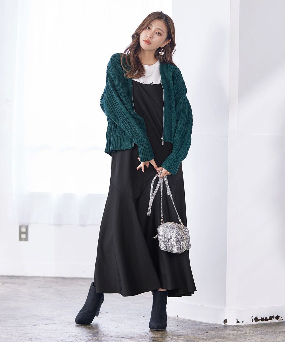 Tiaclasse 【洗える】アシンメトリーキャミワンピース 