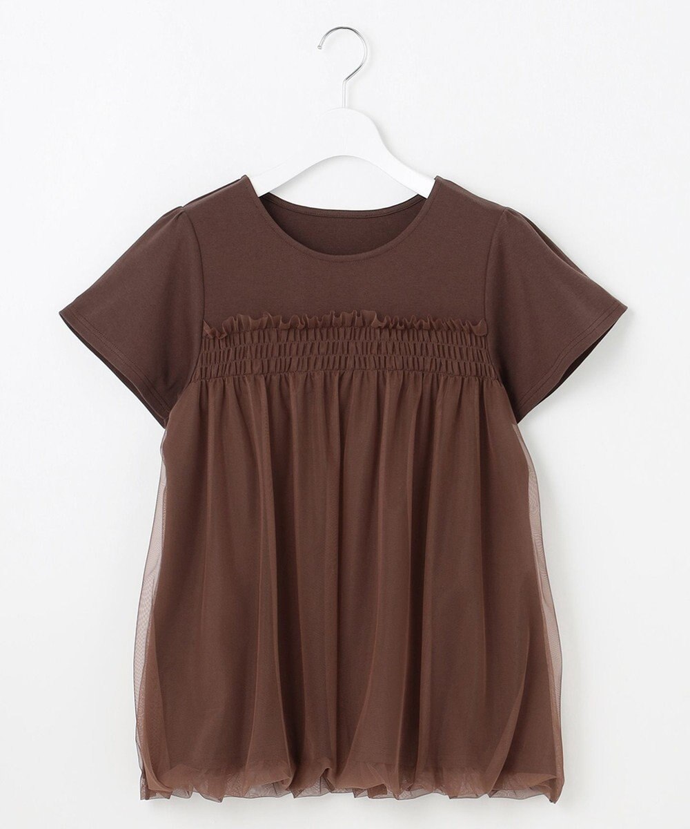 Feroux 【汗ジミが目立たない・洗える】バルーンチュール Tシャツ 