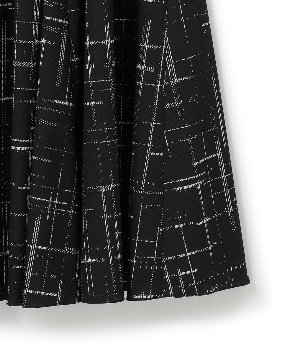 23区 【洗える】モノクロトーンプリント スカート 