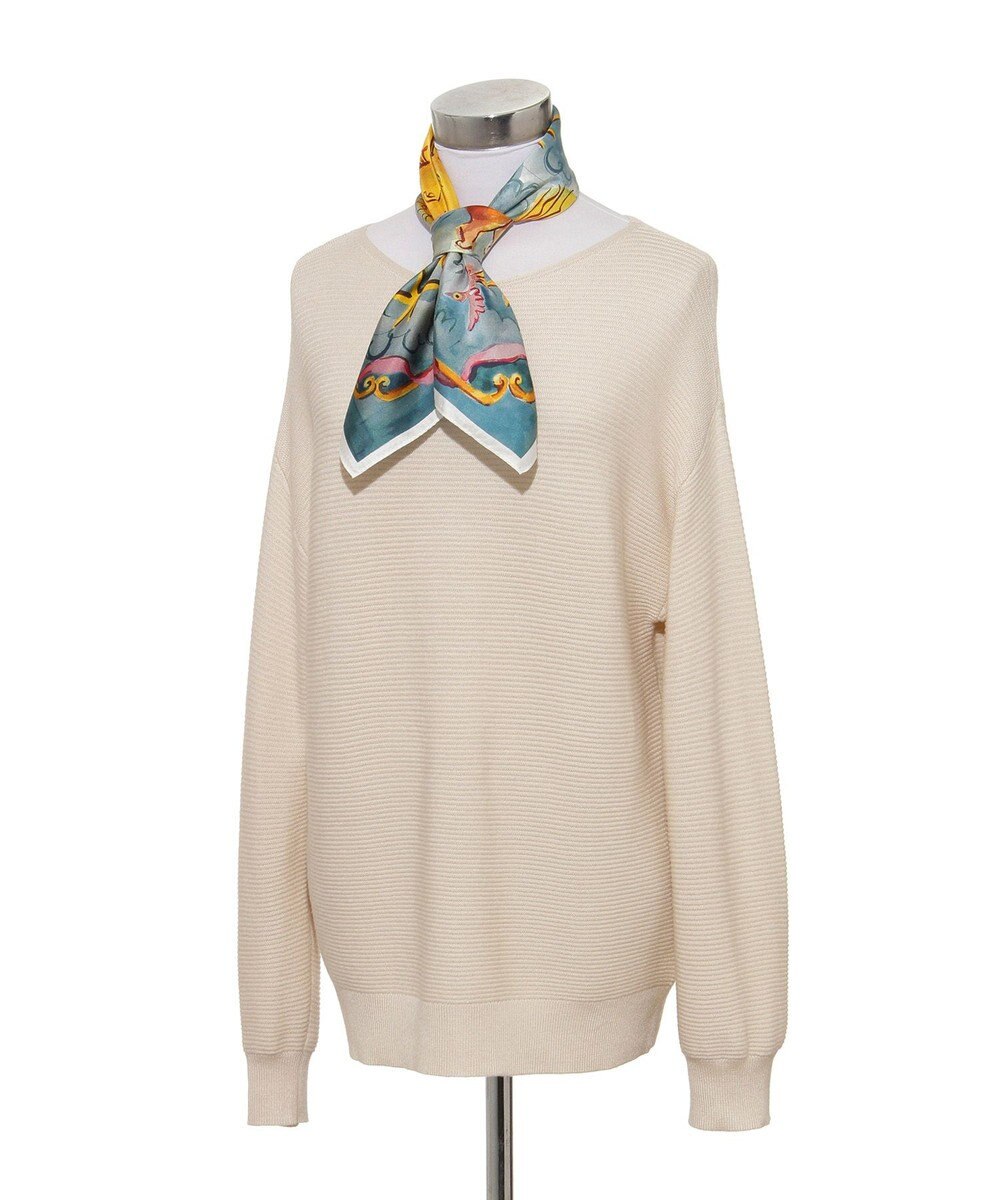 MOONBAT PAUL&JOE ACCESSOIRES(ポール & ジョー) シルクスカーフ 空 オーステルリッツ記念柱 ネコと毛糸 気球 65cm×65cm 手洗いOK 