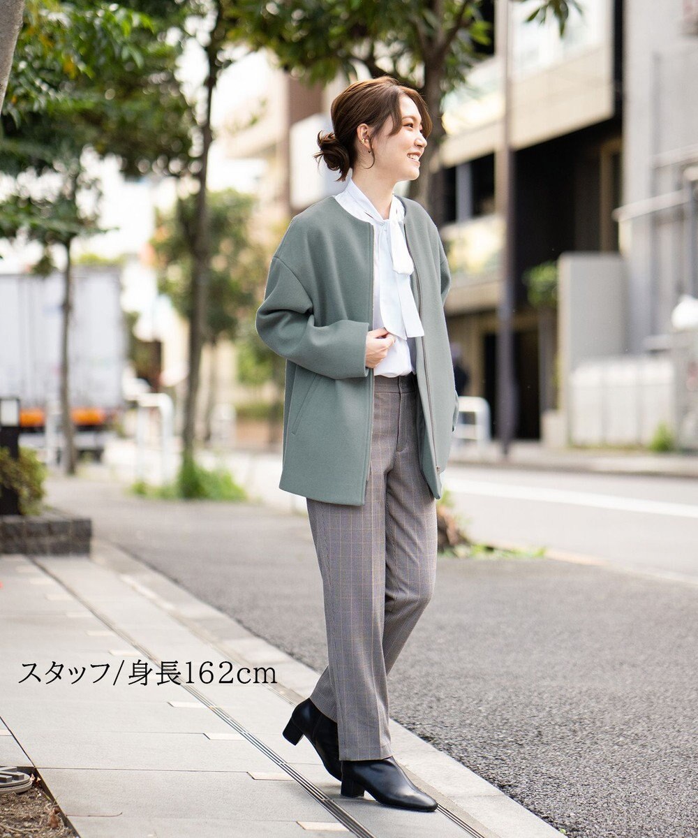 ANY ファイバーウール ノーカラーコート 