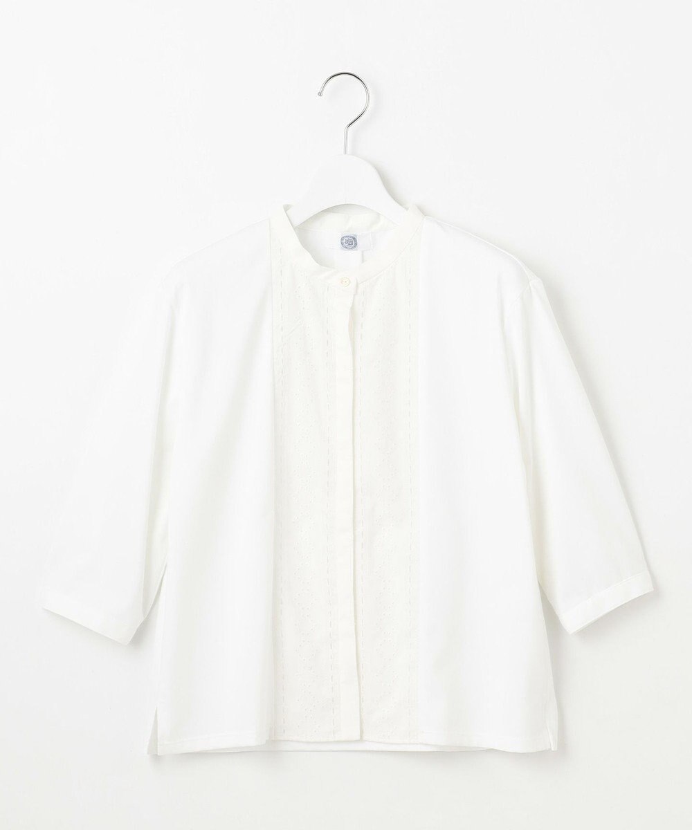 J.PRESS LADIES L 【洗える】エンブロシャツジャージー ブラウスライク カットソー 