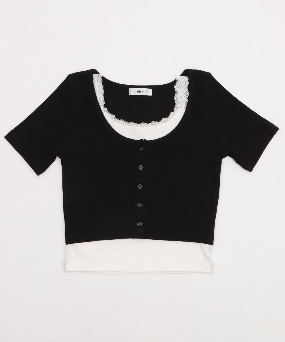 WEGO レースキャミレイヤード風ちびT 