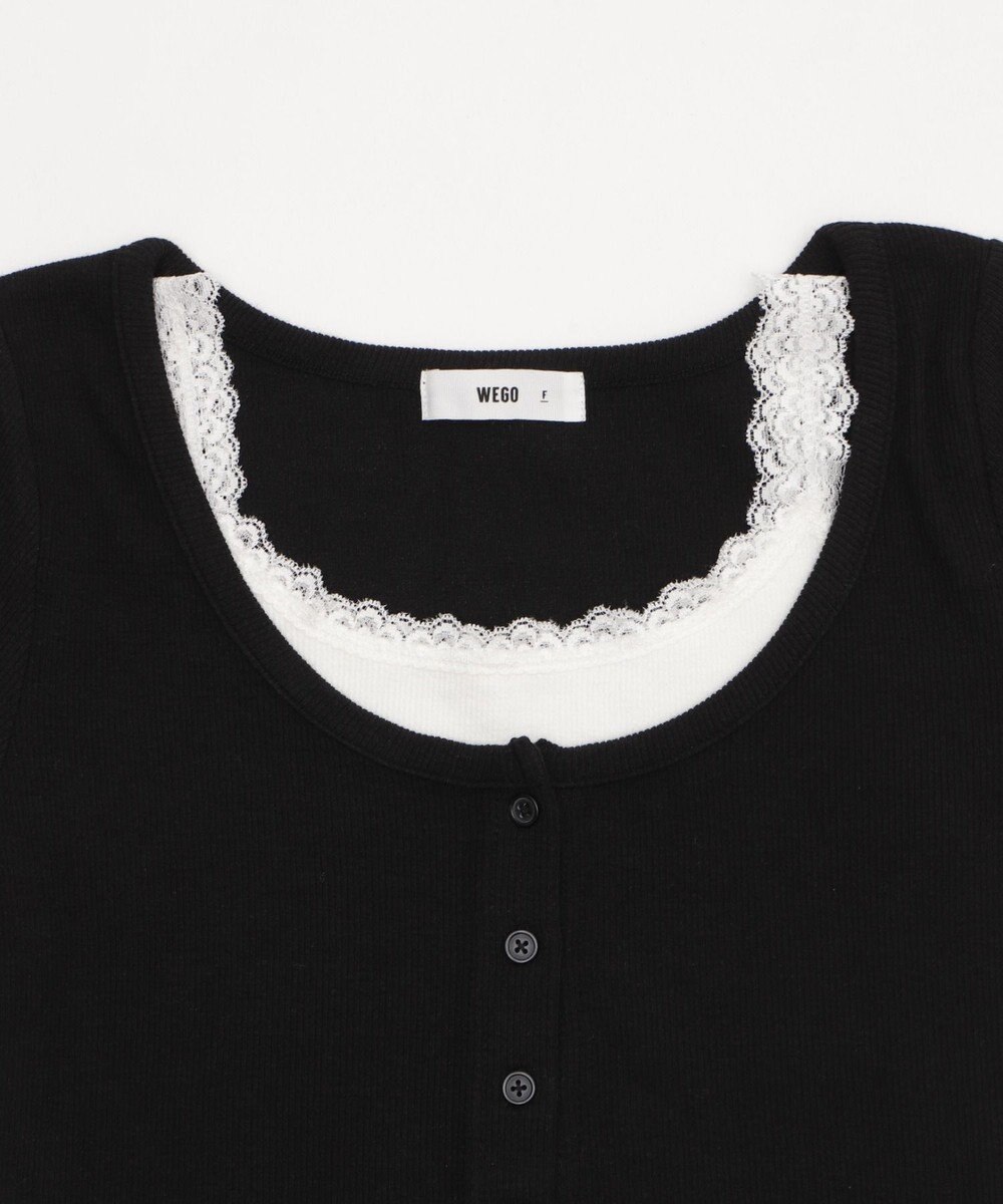 WEGO レースキャミレイヤード風ちびT 