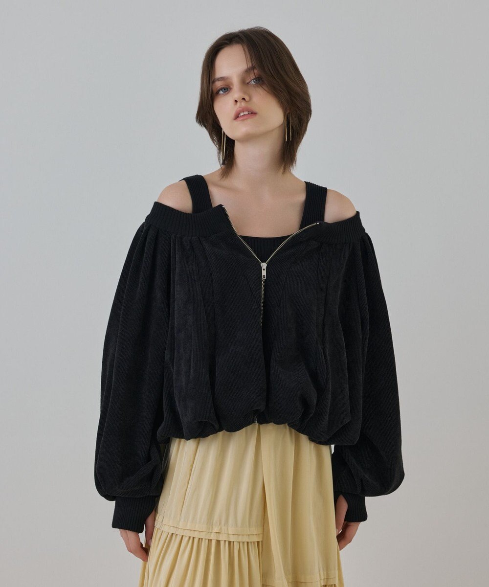 GRACE CONTINENTAL バルーンモールカットカーディガン 