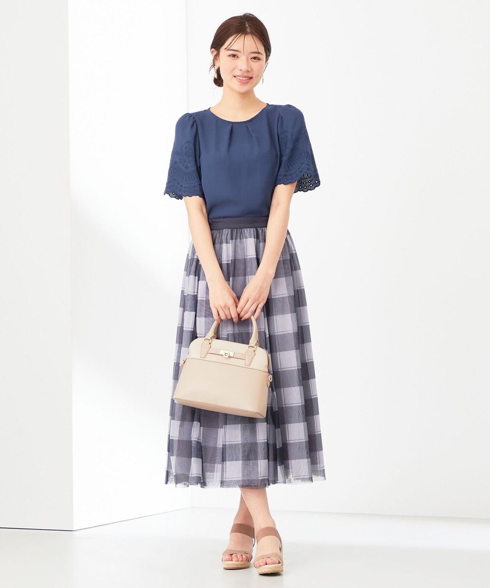 ANY SIS L 【洗える】エンブロイダリーフレアスリーブ ブラウス 