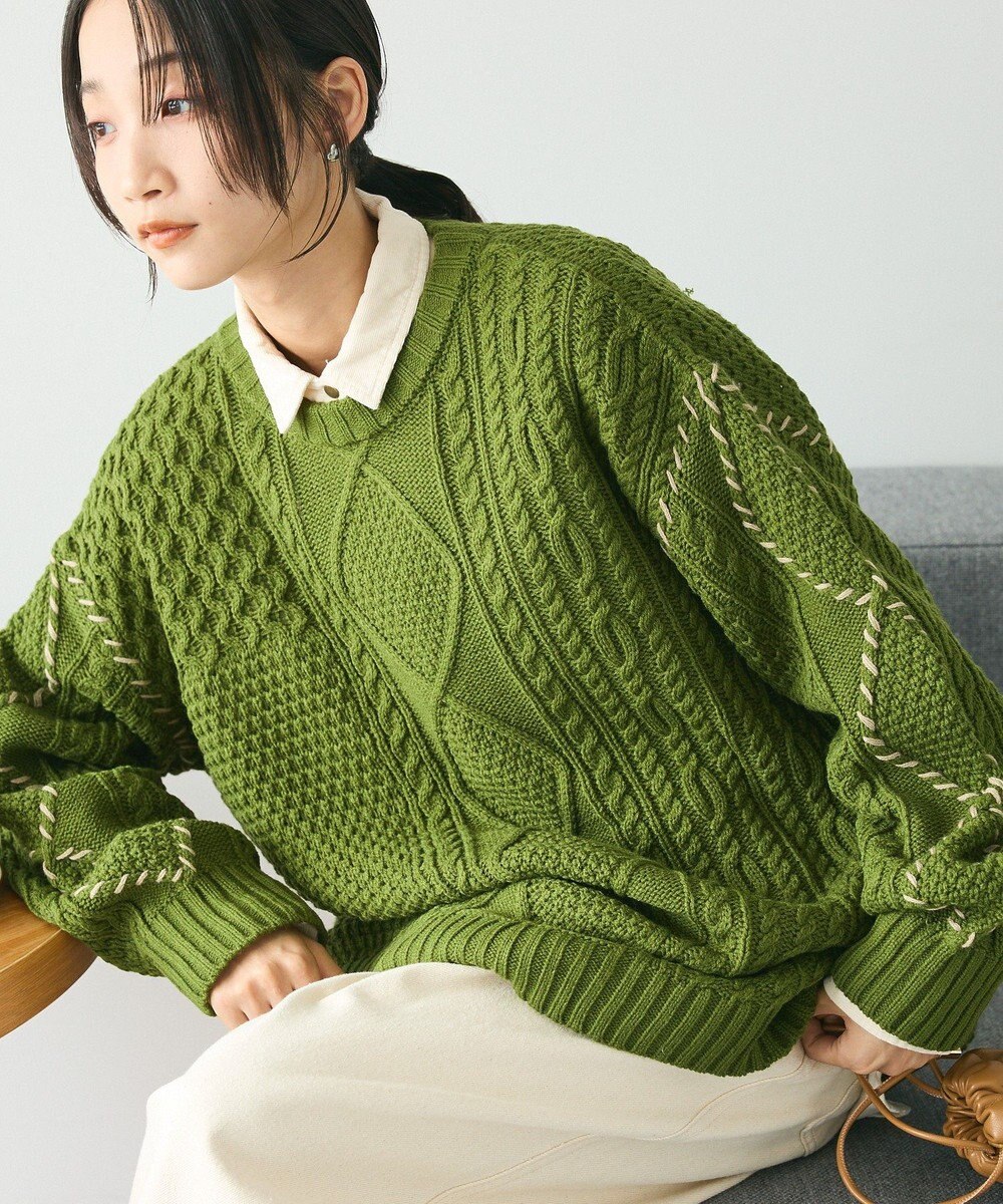 CRAFT STANDARD BOUTIQUE ハンドステッチケーブルニットチュニック 