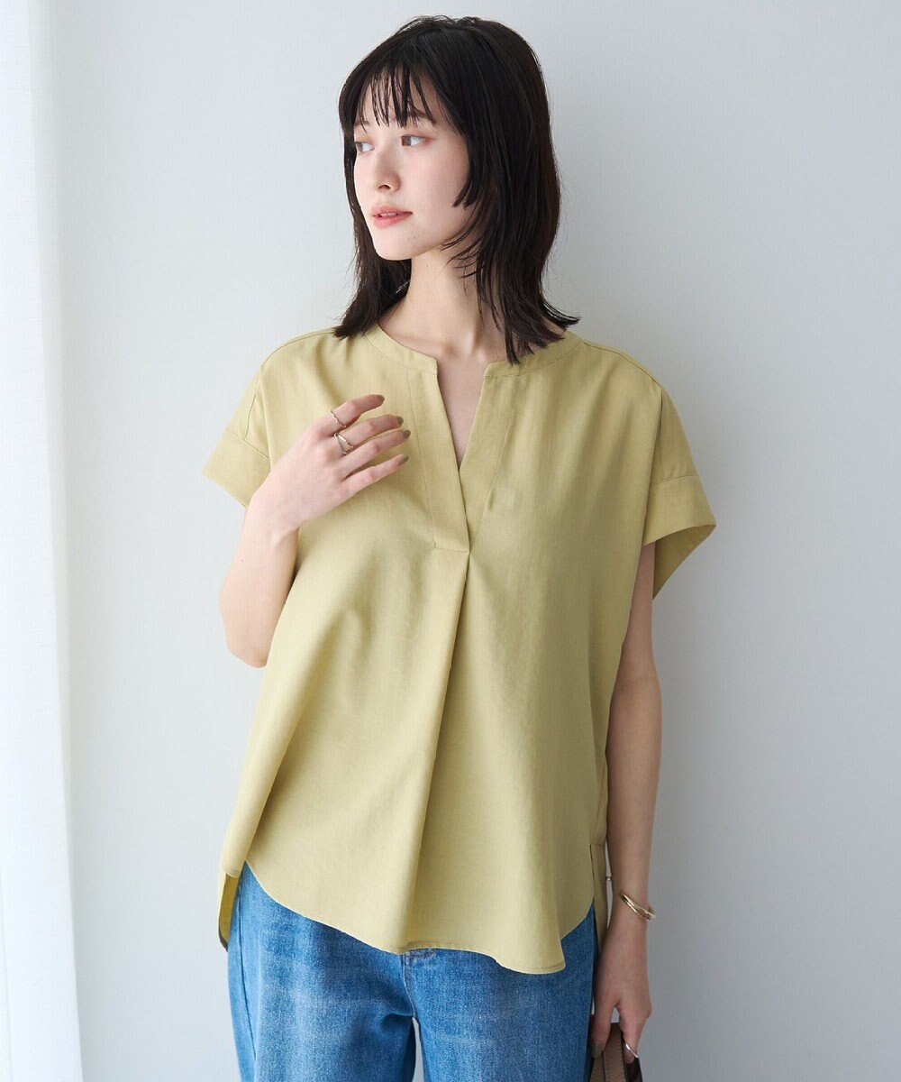YECCA VECCA 【マシンウォッシャブル】サラサラスキッパーブラウス 