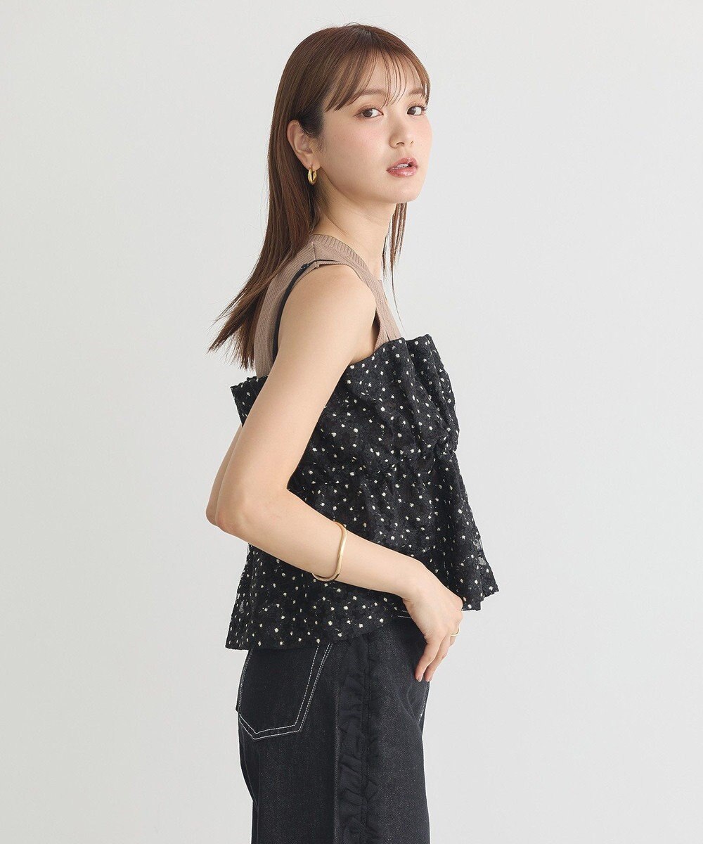 earth music&ecology キラキラフラワー刺繍ビスチェ 