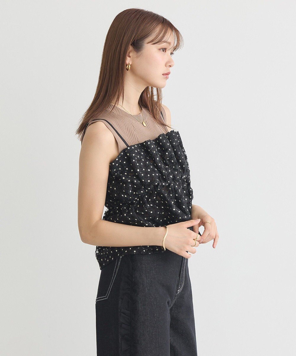 earth music&ecology キラキラフラワー刺繍ビスチェ 