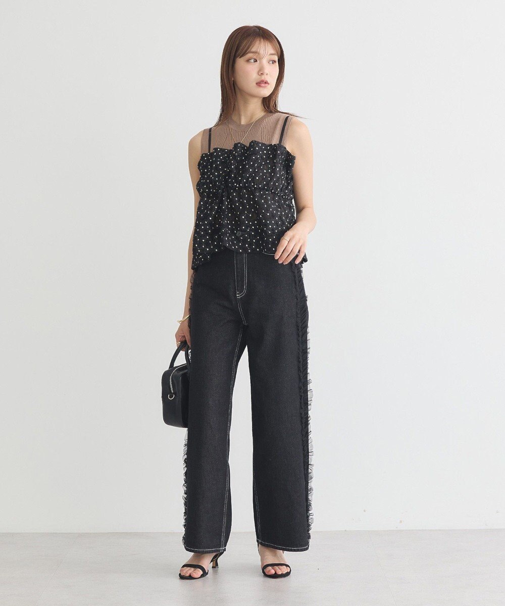 earth music&ecology キラキラフラワー刺繍ビスチェ 