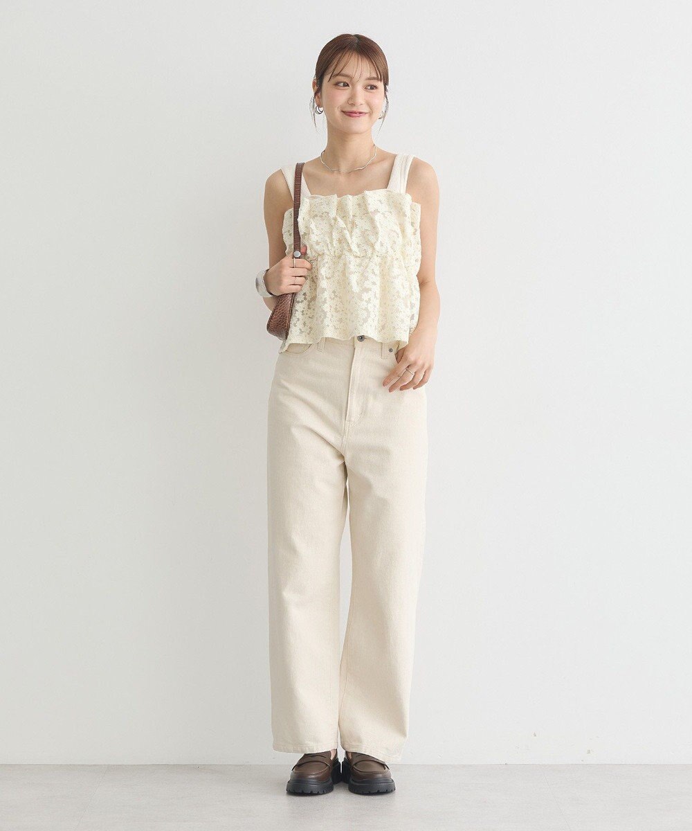 earth music&ecology キラキラフラワー刺繍ビスチェ 