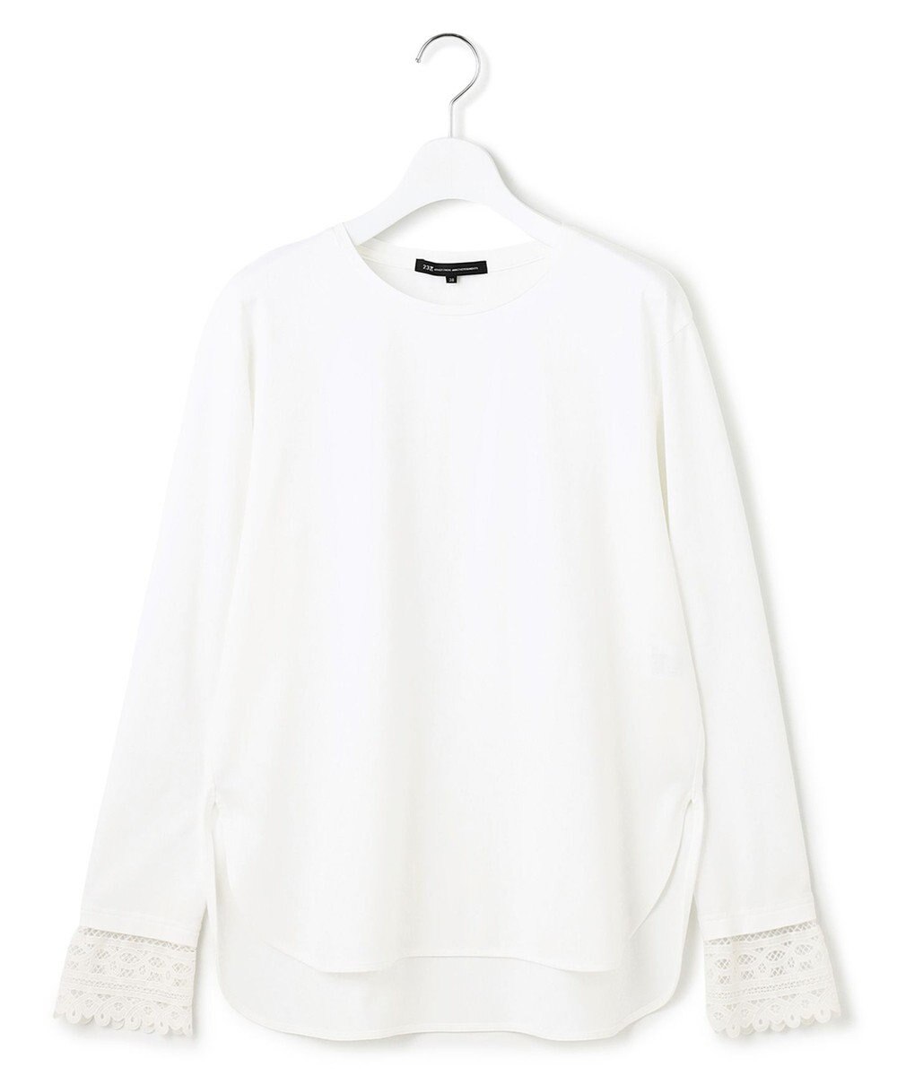 23区 S 【洗える】ナチュラルコットンベア レースレイヤード カットソー 