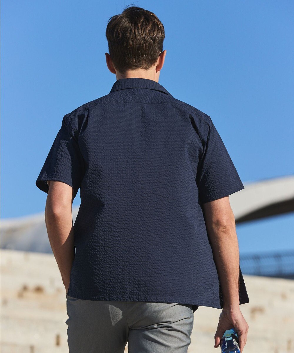 GOTAIRIKU リラックスシルエット【高通気性/吸水速乾】ドッツエアー クールマックスサッカーシャツ 