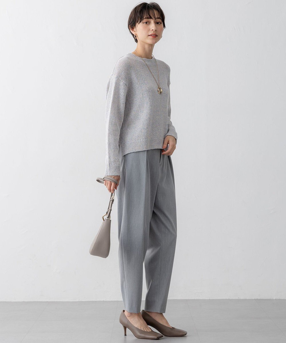 23区 【洗える】コットンルレックスリリー カラーニット 