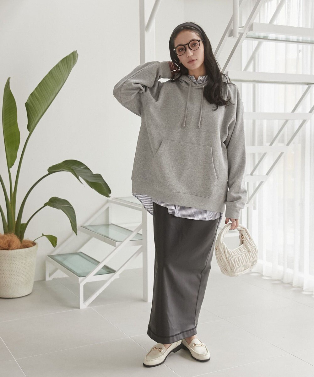 WEGO 【ユニセックス着用ITEM/裏起毛】リラックスフィットスウェットプルパーカー 