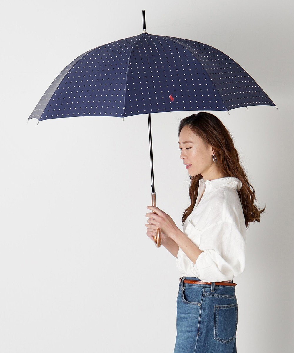 MOONBAT POLO RALPH LAUREN（ポロ ラルフローレン)ドット×ロゴ 雨傘 長傘 