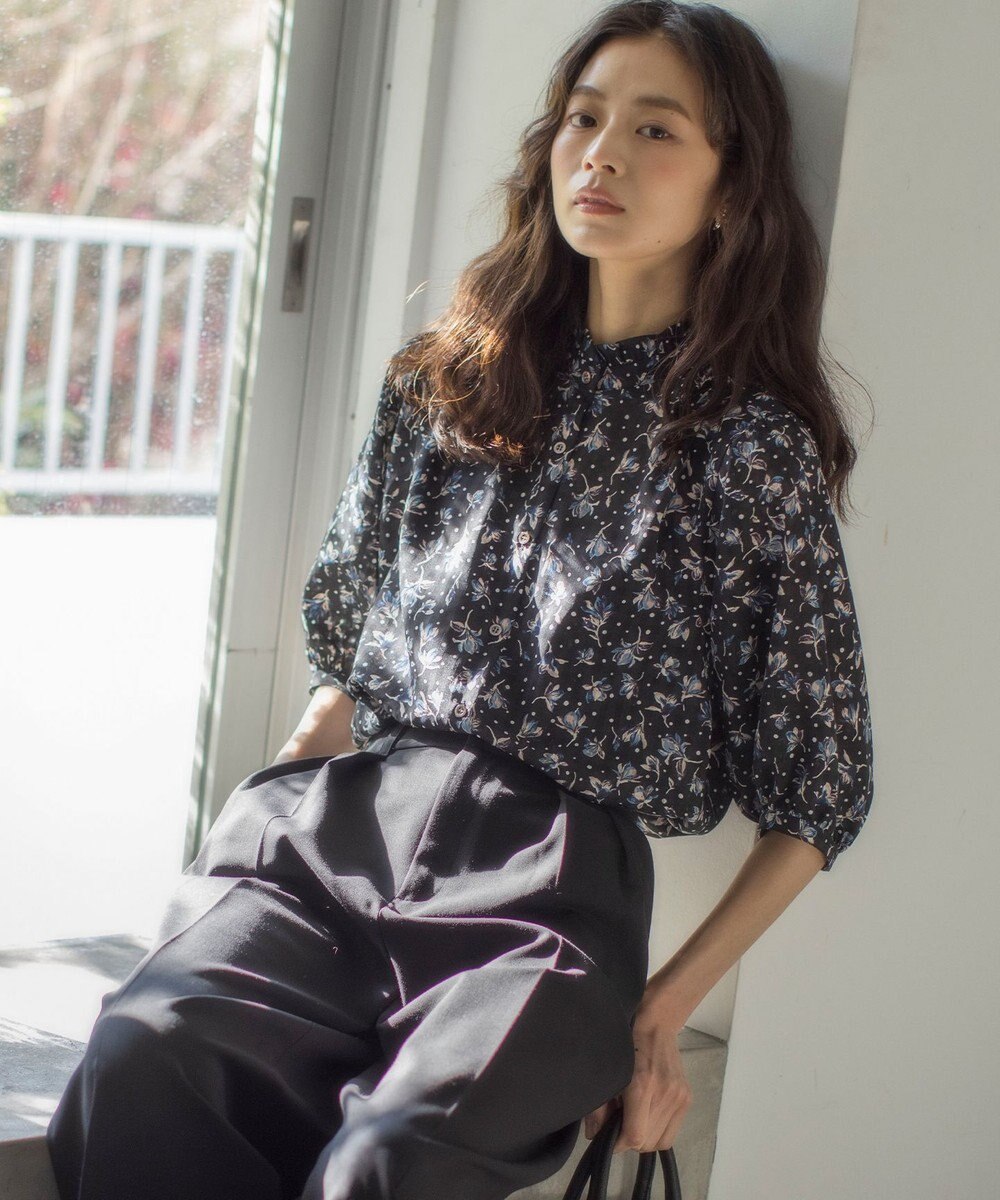 組曲 S フラワードットプリント ブラウス 