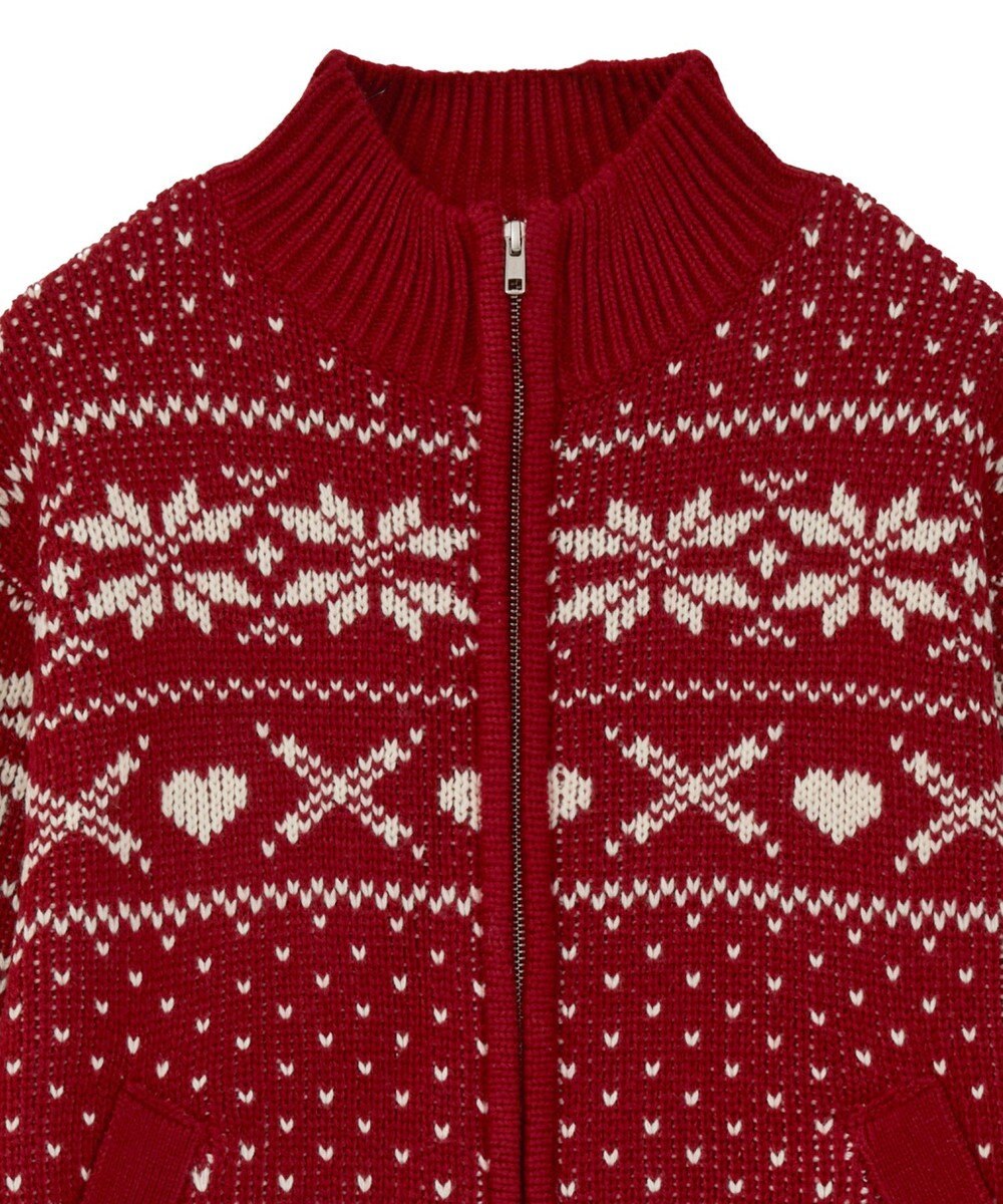 earth music&ecology ダブルzipノルディックカウチンニットカーディガン 