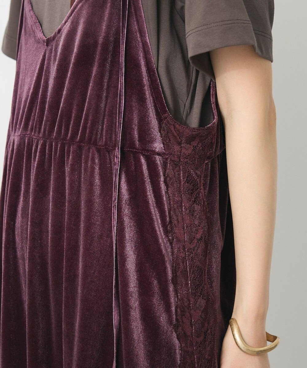 CRAFT STANDARD BOUTIQUE ベロアレース付きキャミワンピース 