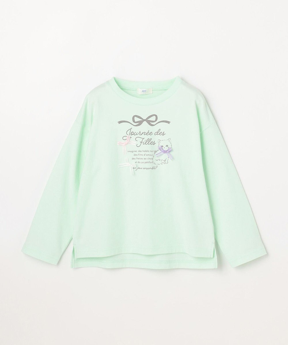 ANY KIDS 【綿100%】ロゴプリント 長袖Tシャツ 