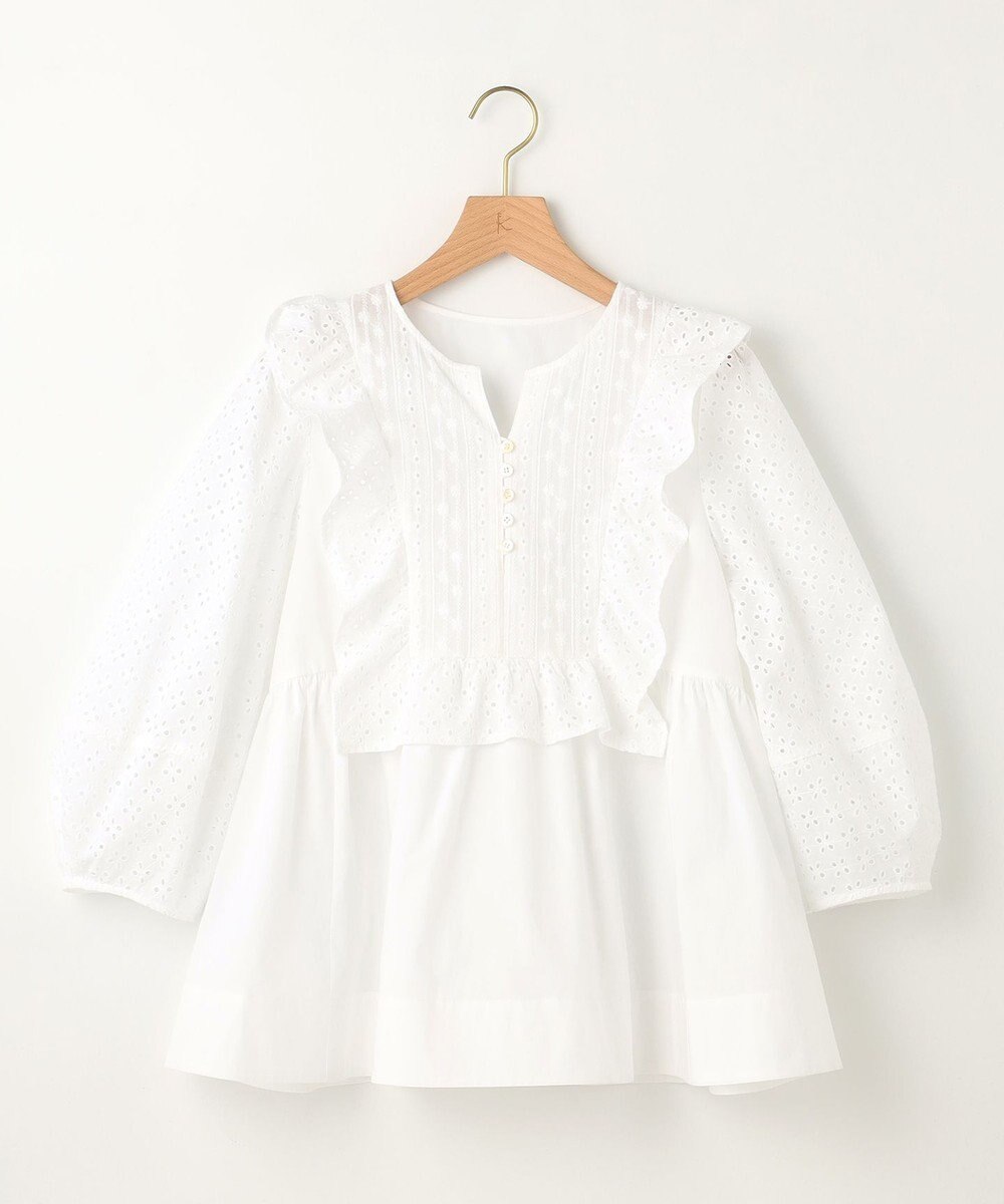 組曲 S 【WEB限定色あり】レースコンビシャーティング ブラウス 