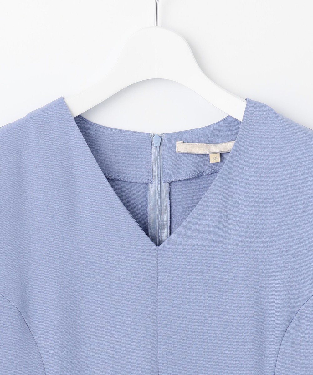 自由区 【接触冷感・速乾・UVケア・撥水・防シワ・XSサイズあり】リネンライクツィルVネック ワンピース 