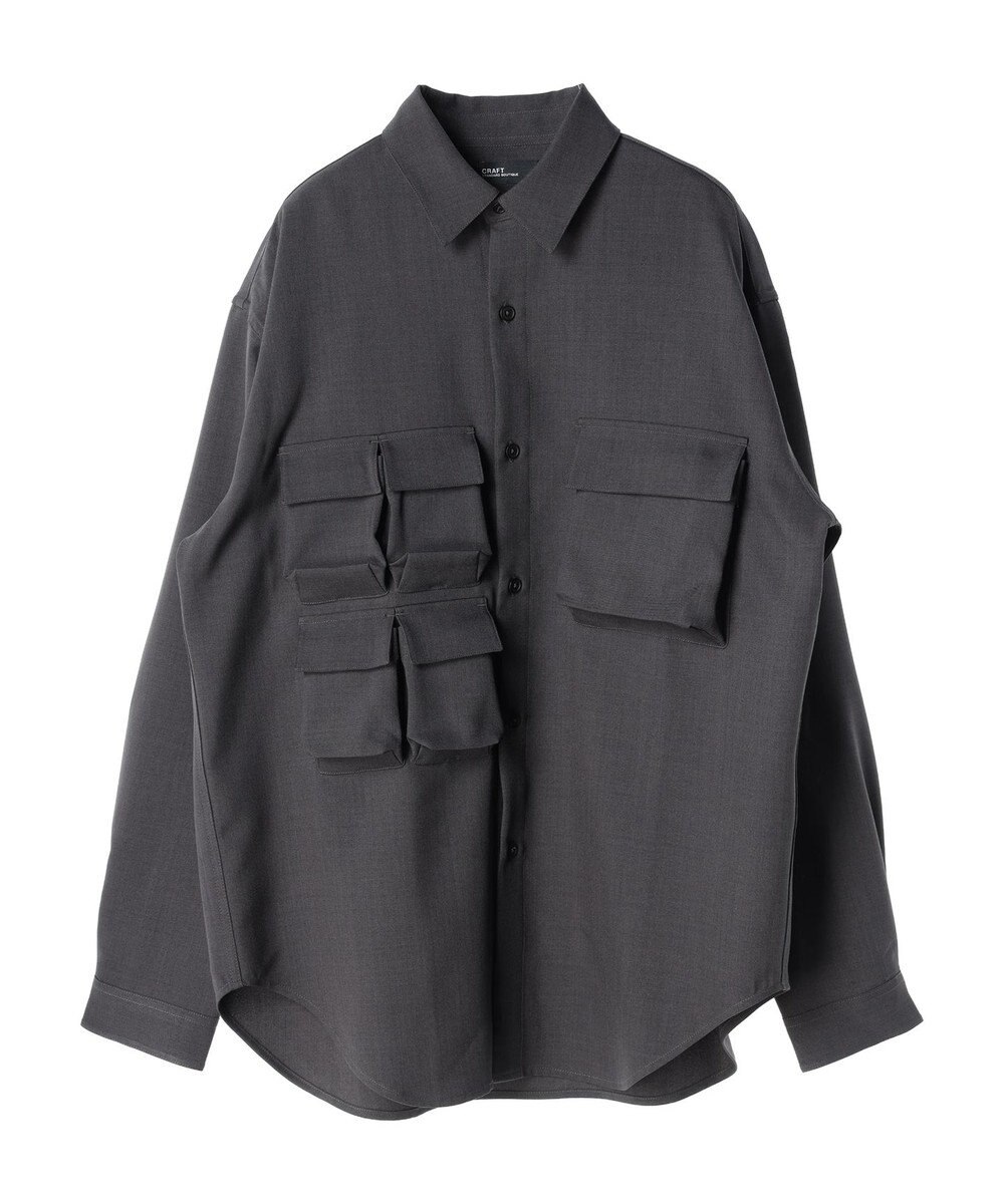 CRAFT STANDARD BOUTIQUE ポリエステルツイルポケッタブルシャツ 